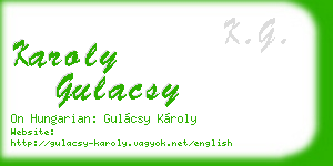 karoly gulacsy business card